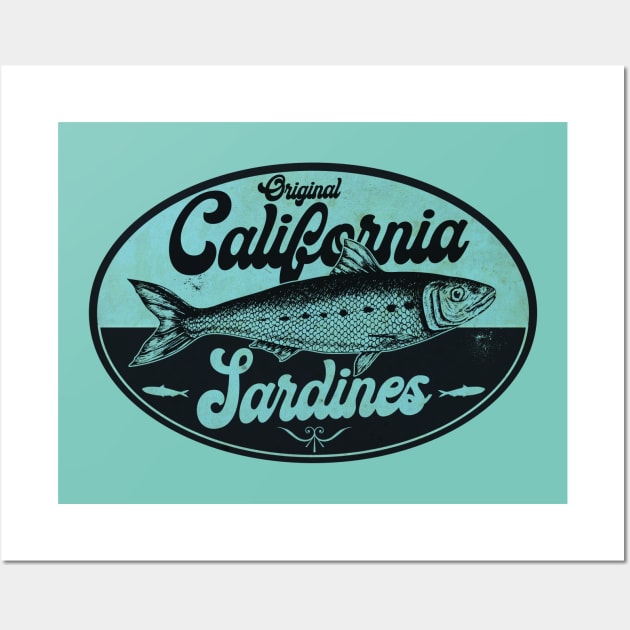 Blue California Sardines Wall Art by CTShirts
